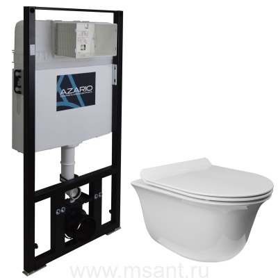 Сет AZARIO инсталляция + унитаз Felice с быстросъемным сиденьем микролифт