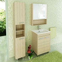 Мебель для ванной Comforty Марио 60, напольная, сосна лоредо с раковиной Quadro 60