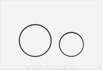 Кнопка смыва Cersanit Twins 63526 c рамкой, белая матовая