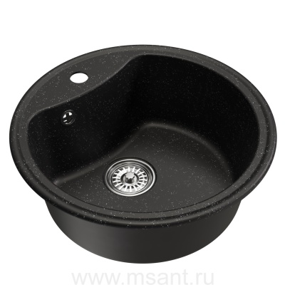 Мойкa MIXLINE ML-GM09 круглая, черная (308), 510 мм (глуб. чаши 190)