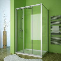 Душевой уголок GuteWetter Practic Rectan GK-403 левая 135x115 см стекло бесцветное, профиль матовый хром