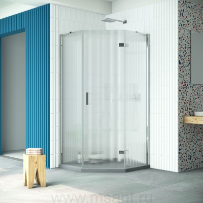 Душевой уголок Vegas Glass AFA-Pen Retta 90 08 Moru R профиль глянцевый хром стекло Moru