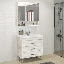 Мебель для ванной Comforty Никосия 80Н дуб белый с раковиной Fest 80