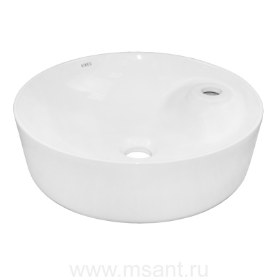 Раковина накладная Azario 430х430х130 круглая, белый глянец