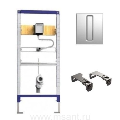 Инсталляция для писсуара Sanit Сет 4095 90.668.00..T000 и, крепеж и клавиша хром