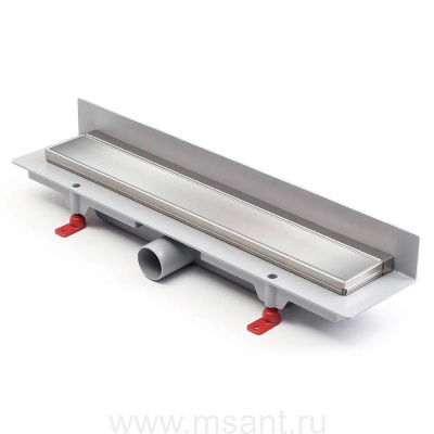 Душевой лоток AZARIO D40 Klasik 650 мм пристенный, боковой слив, пластиковый, рамка и решетка из нержавеющей стали (AZ-CH 650 KN2)