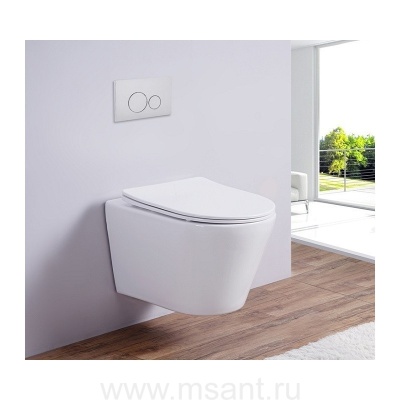 Унитаз подвесной CLAVEL (Matt White). Размер: 480x360x355. 