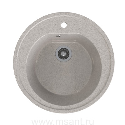 Мойкa MIXLINE ML-GMS02 СТАНДАРТ круглая, светло-серый (310), 505мм (глуб. чаши 180)