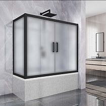 Шторка на ванну Kubele DE019PR4-MAT-BLMT 180х80 см, профиль матовый черный