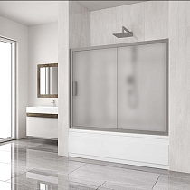 Шторка на ванну Kubele DE019P2-MAT-MT 150х150 см, профиль матовый хром