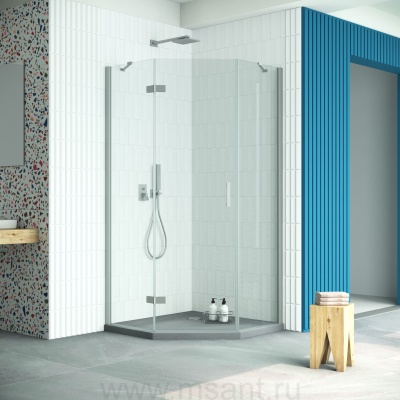 Душевой уголок Vegas Glass AFA-Pen Retta 90 07 crystalvision L профиль матовый хром стекло crystalvision