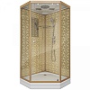 Душевая кабина Niagara Lux NG-7701DG (90x90х210) низкий поддон(15см),дверь распашная,стенки золото,3 места 