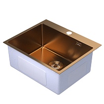 Мойка настол.монтаж 60х50 (3,0) вып 3 1/2 MIXLINE PRO 22см с сифоном (бронза)