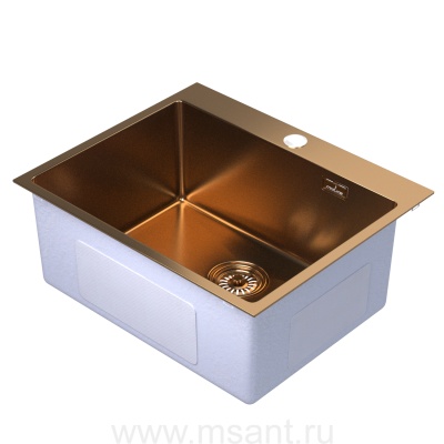 Мойка настол.монтаж 60х50 (3,0) вып 3 1/2 MIXLINE PRO 22см с сифоном (бронза)