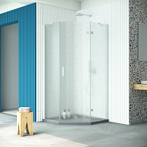 Душевой уголок Vegas Glass AFA-Pen Retta 90 01 02 R профиль белый стекло шиншилла