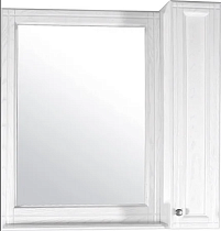 Зеркало ASB-Woodline Берта 85 со шкафом, белое, патина серебро