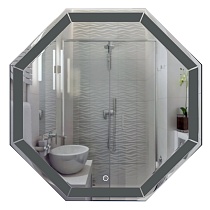 Зеркало AZARIO Renato 800х800, влагостойкое с подсветкой и диммером, с гравировкой