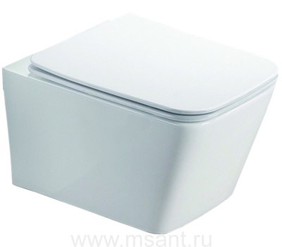 Унитаз подвесной Azario NOVA безободковый с ультра тонким сиденьем микролифт, белый (AZ-2216)