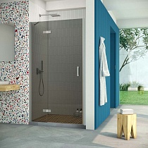 Дверь в душевой проем Vegas Glass AFP Retta 100 07 07 L, профиль матовый хром, стекло графит