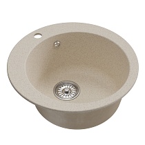 Мойкa MIXLINE ML-GM13 круглая, бежевая (328), 495мм (глуб. чаши 200)