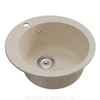 Мойкa MIXLINE ML-GM13 круглая, бежевая (328), 495мм (глуб. чаши 200)