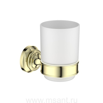 Стакан с держателем Aquatek, полир. золото AQ4504PG КЛАССИК