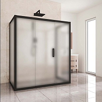 Душевой уголок Kubele DE019R3U-MAT-BLMT 140х100 см, профиль матовый черный