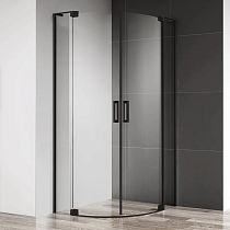 Душевой уголок Cezares Slider R 2 80/90 C Nero профиль черный, стекло прозрачное