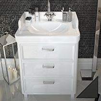 Тумба для комплекта Kerama Marazzi Pompei 60 черная, с 3 ящиками