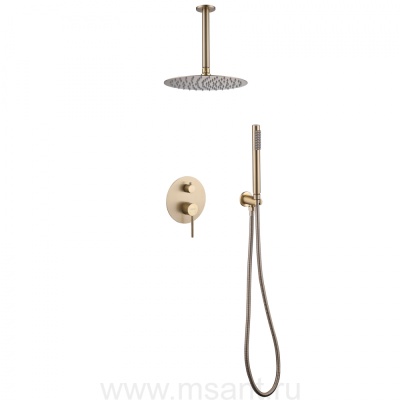 Душевая система ABBER Emotion AF8821G скрытого монтажа без излива, золото матовое
