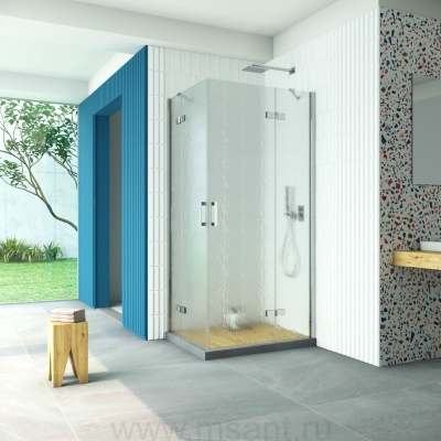 Душевой уголок Vegas Glass AFA-F Retta 90*80 08 02 R профиль глянцевый хром стекло шиншилла