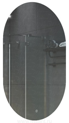 Зеркало AZARIO Alone Arco 600х1000 влагостойкое с подсветкой, сенсорный выключатель с функцией диммера