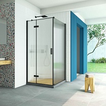 Душевой уголок Vegas Glass AFP-Fis Retta 110*120 02М Moru L профиль черный матовый стекло Moru