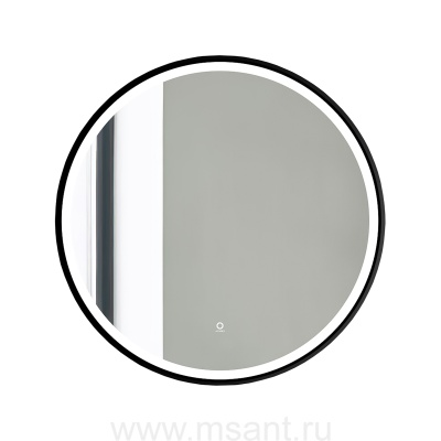 Зеркало AZARIO Aurora D600 с подсветкой, сенсорный выключатель с функцией диммера, алюминиевая черная рама