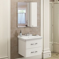 Мебель для ванной Comforty Неаполь 65, подвесная, белый глянец с раковиной 50165