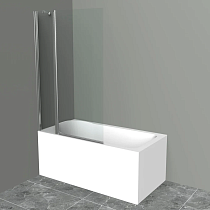 Шторка на ванну BelBagno Uno V-11-90/150-C-Cr стекло прозрачное