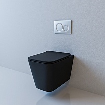 Унитаз подвесной GARTEZ (Matt Black). Размер: 510x345x340