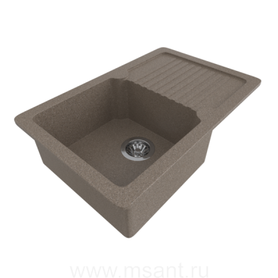 Мойкa MIXLINE ML-GMS24 СТАНДАРТ с крылом, терракот (307), 765*490*200мм