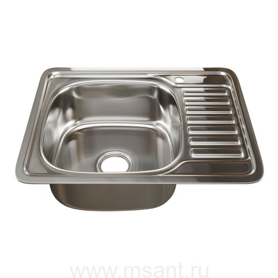 Мойка врез 58х48 (0,6) лев вып 3 1/2 MIXLINE 16см с сифоном