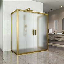 Душевой уголок Kubele DE019R4U-MAT-BR 140х90 см, профиль бронза