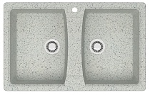 Кухонная мойка AZARIO Elmas 780х500х190 двойная, искусственный мрамор, цвет светло серый (CS00078335)