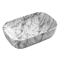 Раковина-чаша Azario 610x410x145 накладная, овальная, темный мрамор