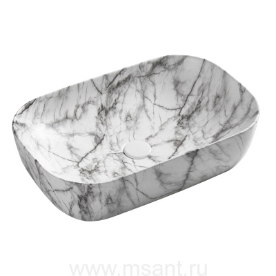 Раковина-чаша Azario 610x410x145 накладная, овальная, темный мрамор