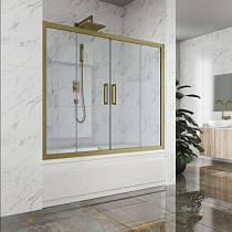 Шторка на ванну Kubele DE019P4-CLN-BR 170х150 см, профиль бронза