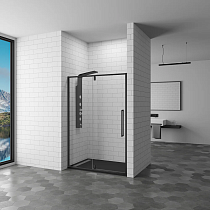 Душевая дверь в нишу RGW Stilvoll SV-03 B 1200х2000 профиль черный, стекло прозрачное