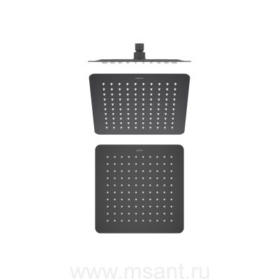 Квадратный верхний душ 250*250*2 мм AQUATEK, матовый черный AQ2072MB 