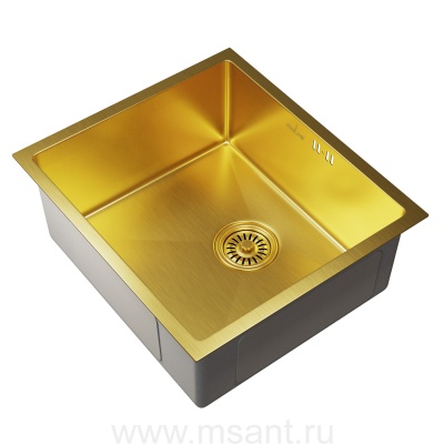 Мойка подст.монтаж 50х44 (3,0) вып 3 1/2 MIXLINE PRO 20см с сифоном (золото)