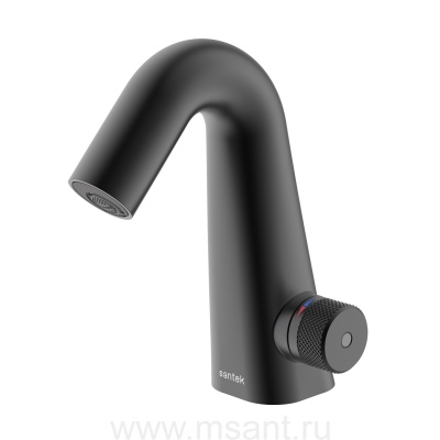Смеситель Santek Космо для раковины, электронный, 220В/6В, черный матовый, WH5A06019N001