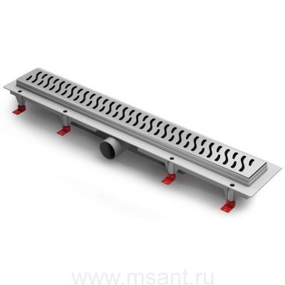 Душевой лоток AZARIO D40 Harmony 750 мм, боковой слив, пластиковый, решетка из нержавеющей стали (AZ-CH 750 H)