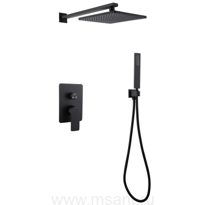 Душевая система ABBER Weiss Insel AF8018B скрытого монтажа без излива, черная матовая